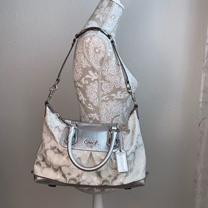 COACH F15804 Ashley Signature Satchel Metallic